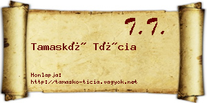 Tamaskó Tícia névjegykártya